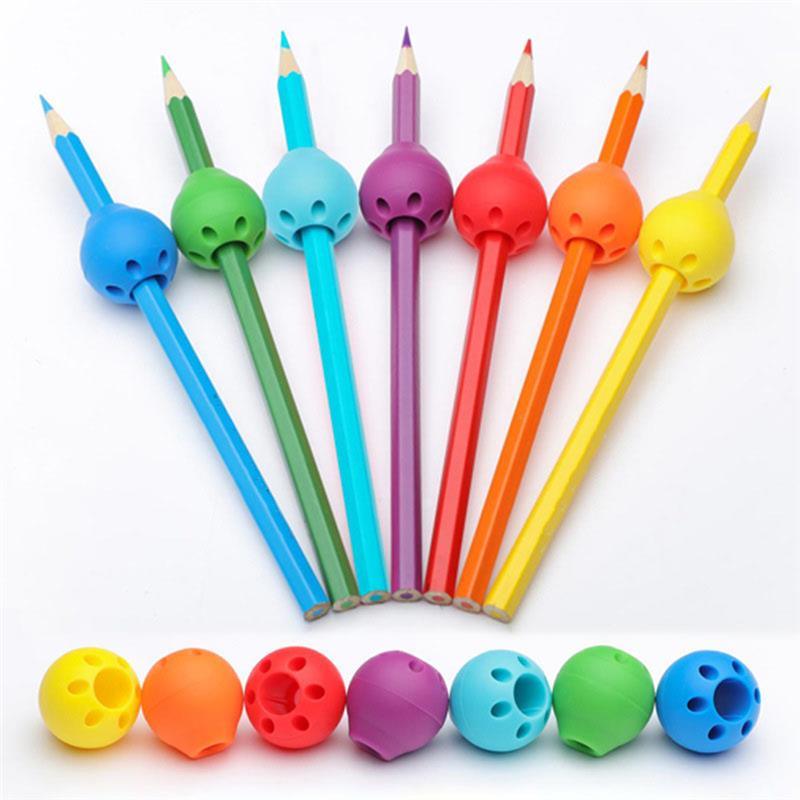 3Pcs Silicone Writing Aid Grip Pencil Aids Children for Child Pencil Pen School Pencil Grips for Kids Adults Silicone Pencil Grips Round Handwriting Aid Tools for Handwriting Drawing Stevvex