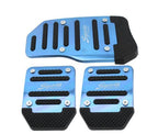 3Pcs/Set Universal Aluminum Manual Transmission Non-Slip Car Pedal Cover Set Kit Pedals Red Blue Silver Car Vehicle Sports Accelerator Brake No Drill Non-Slip Performance Car Rest Pedal Brake Auto Sports Gas Fuel Petrol Clutch Brake Pad Auto Accessories Stevvex