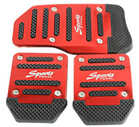 3Pcs/Set Universal Aluminum Manual Transmission Non-Slip Car Pedal Cover Set Kit Pedals Red Blue Silver Car Vehicle Sports Accelerator Brake No Drill Non-Slip Performance Car Rest Pedal Brake Auto Sports Gas Fuel Petrol Clutch Brake Pad Auto Accessories Stevvex