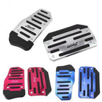 3Pcs/Set Universal Aluminum Manual Transmission Non-Slip Car Pedal Cover Set Kit Pedals Red Blue Silver Car Vehicle Sports Accelerator Brake No Drill Non-Slip Performance Car Rest Pedal Brake Auto Sports Gas Fuel Petrol Clutch Brake Pad Auto Accessories Stevvex