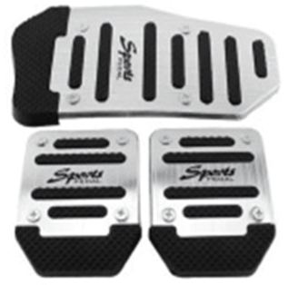 3Pcs/Set Universal Aluminum Manual Transmission Non-Slip Car Pedal Cover Set Kit Pedals Red Blue Silver Car Vehicle Sports Accelerator Brake No Drill Non-Slip Performance Car Rest Pedal Brake Auto Sports Gas Fuel Petrol Clutch Brake Pad Auto Accessories Stevvex