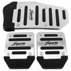 3Pcs/Set Universal Aluminum Manual Transmission Non-Slip Car Pedal Cover Set Kit Pedals Red Blue Silver Car Vehicle Sports Accelerator Brake No Drill Non-Slip Performance Car Rest Pedal Brake Auto Sports Gas Fuel Petrol Clutch Brake Pad Auto Accessories Stevvex