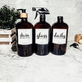 32 Oz Amber Glass Reusable Dispenser Bottle For Soap Laundry Mouthwash Refillable Pump Included BandsCo Straps