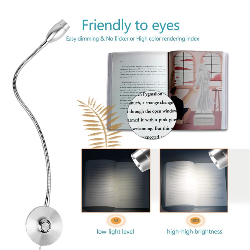 3W Dimmable Wall Reading Lamp, LED Bed Reading Book Light, Wall Sconce Bedside Reading Study Lamp Decorative Table Lamp Cute Study Lamps for Bedroom Décor Stevvex