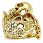 3W007 - Gold White Metal Ring with Top Grade Crystal  in Aurora