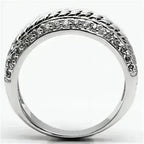 3W065 – Rhodium-Plated Brass Ring with AAA CZ Stone