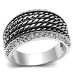 3W065 – Rhodium-Plated Brass Ring with AAA CZ Stone