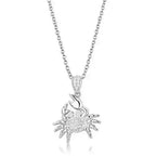 3W1377 - Rhodium 925 Sterling Silver Chain Pendant with AAA Grade CZ