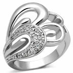 3W325 Rhodium Brass Ring – AAA Clear CZ Solitaire (Dainty Sparkle)