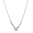 3W417 - Rhodium Brass Necklace with AAA Grade CZ  in Clear