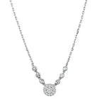 3W417 - Rhodium Brass Necklace with AAA Grade CZ  in Clear