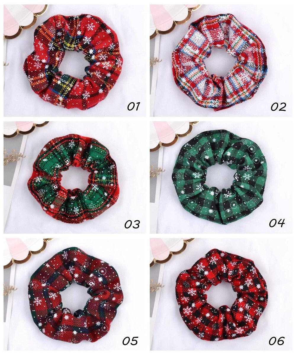 4.38 Inch Fashion Christmas Scrunchie Elastic New Handmade Head Bands Hair Rope Ponytail Holder Headdress Ponytail Holder Accessories for Women Stevvex