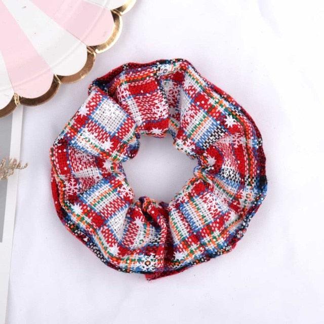 4.38 Inch Fashion Christmas Scrunchie Elastic New Handmade Head Bands Hair Rope Ponytail Holder Headdress Ponytail Holder Accessories for Women Stevvex