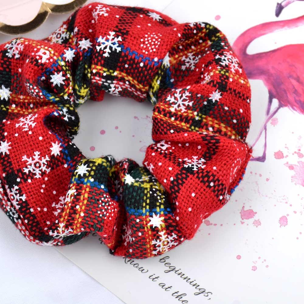 4.38 Inch Fashion Christmas Scrunchie Elastic New Handmade Head Bands Hair Rope Ponytail Holder Headdress Ponytail Holder Accessories for Women Stevvex