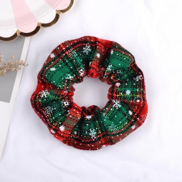 4.38 Inch Fashion Christmas Scrunchie Elastic New Handmade Head Bands Hair Rope Ponytail Holder Headdress Ponytail Holder Accessories for Women Stevvex