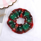 4.38 Inch Fashion Christmas Scrunchie Elastic New Handmade Head Bands Hair Rope Ponytail Holder Headdress Ponytail Holder Accessories for Women Stevvex