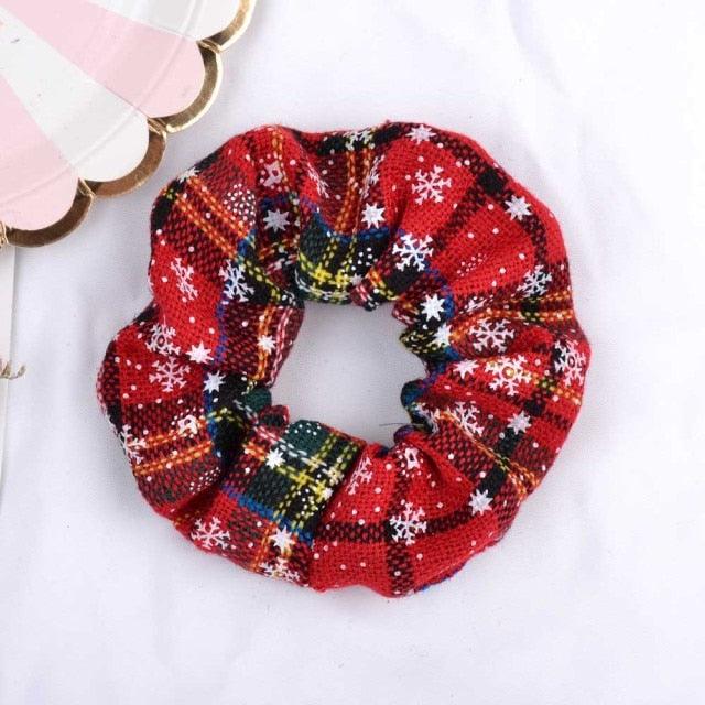 4.38 Inch Fashion Christmas Scrunchie Elastic New Handmade Head Bands Hair Rope Ponytail Holder Headdress Ponytail Holder Accessories for Women Stevvex
