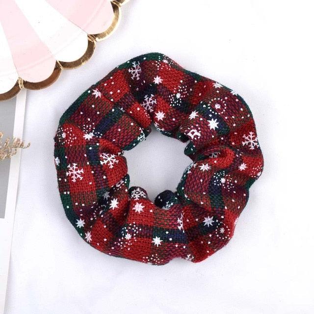4.38 Inch Fashion Christmas Scrunchie Elastic New Handmade Head Bands Hair Rope Ponytail Holder Headdress Ponytail Holder Accessories for Women Stevvex