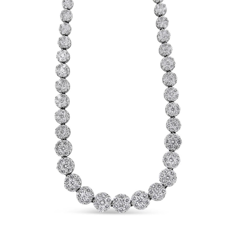 IGI Certified 14K Yellow Gold 14 3/4 cttw Pave Set Round-Cut Diamond Riviera Necklace (F-G Color, S2-I1 Clarity) Lootquake LLC