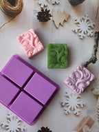 4-Cavity Wavy Flower Silicone Handmade Soap Mold Cake Mold Aromatherapy Plaster Mold Essential Oil Soap Mold 4-Cavity Ocean Wave Soap Mold, Silicone Sea Wave Cake Pan Stevvex