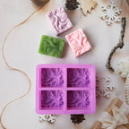 4-Cavity Wavy Flower Silicone Handmade Soap Mold Cake Mold Aromatherapy Plaster Mold Essential Oil Soap Mold 4-Cavity Ocean Wave Soap Mold, Silicone Sea Wave Cake Pan Stevvex