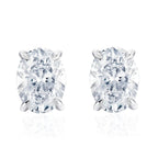 4 Ct Oval Moissanite Stud Earrings 925 Sterling Silver VVS D Color GRA BandsCo Straps