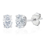 4 Ct Oval Moissanite Stud Earrings 925 Sterling Silver VVS D Color GRA BandsCo Straps