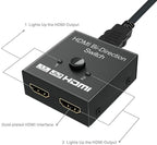 4K HDMI Switch Splitter 2 Ports Bi-Directional HDMI Switch 2 Port Display Selector Switcher Splitter Supports Ultra HD 4K 1080P 3D HDR For HDTV Gaming Stevvex