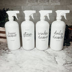 32oz Refillable White Plastic Cleaning Dispenser Bottle Reusable