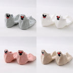 4 Pair/Lot Low Tube Boat Socks Gold Silk Embroidery Mouse Ankle Women Socks Cotton Low Cut Thin No Show Boat Socks For Men And Women Stevvex