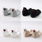 4 Pair/Lot Low Tube Boat Socks Gold Silk Embroidery Mouse Ankle Women Socks Cotton Low Cut Thin No Show Boat Socks For Men And Women Stevvex