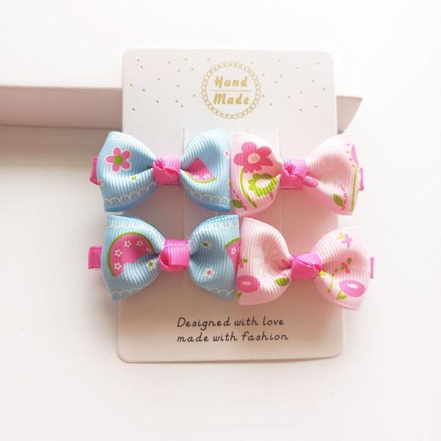 4 PCS New Cute Classic All-match Small Bowknot Girls Hair Clips Kids Hairpins Children Hair Accessories Princess Headwear Fashion Hairgrips Accessories For Party Stevvex