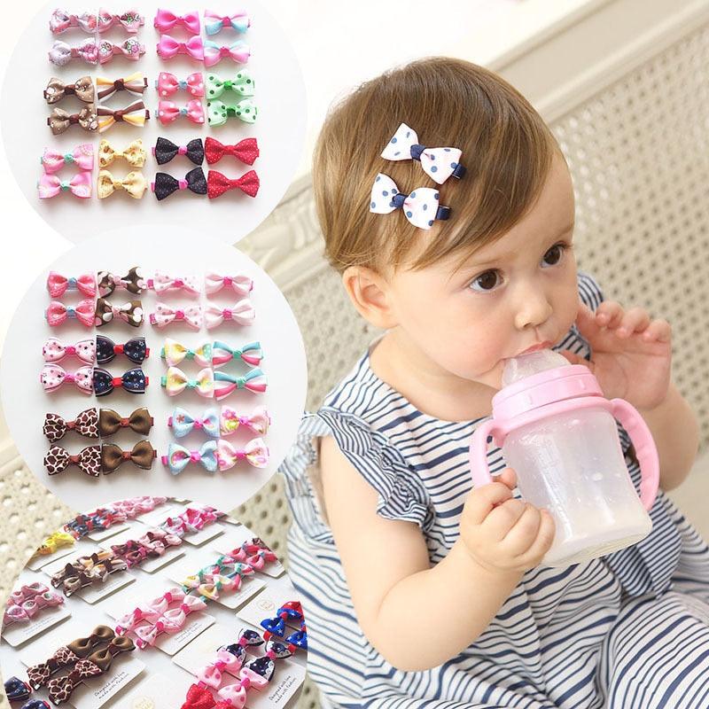 4 PCS New Cute Classic All-match Small Bowknot Girls Hair Clips Kids Hairpins Children Hair Accessories Princess Headwear Fashion Hairgrips Accessories For Party Stevvex