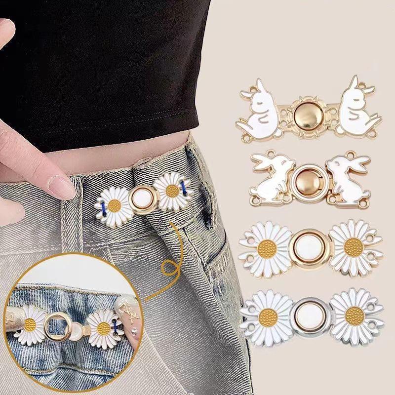 4 Sets Pant Waist Tightener Fashion Pants Clips Waist Tightener Sewing Buttons Pins for Jeans Dress Too Big Loose Adjustable  Button Pins Sewing Button Waist Tightener Clip Waist Adjuster Clips for Dresses Pants Jeans Stevvex
