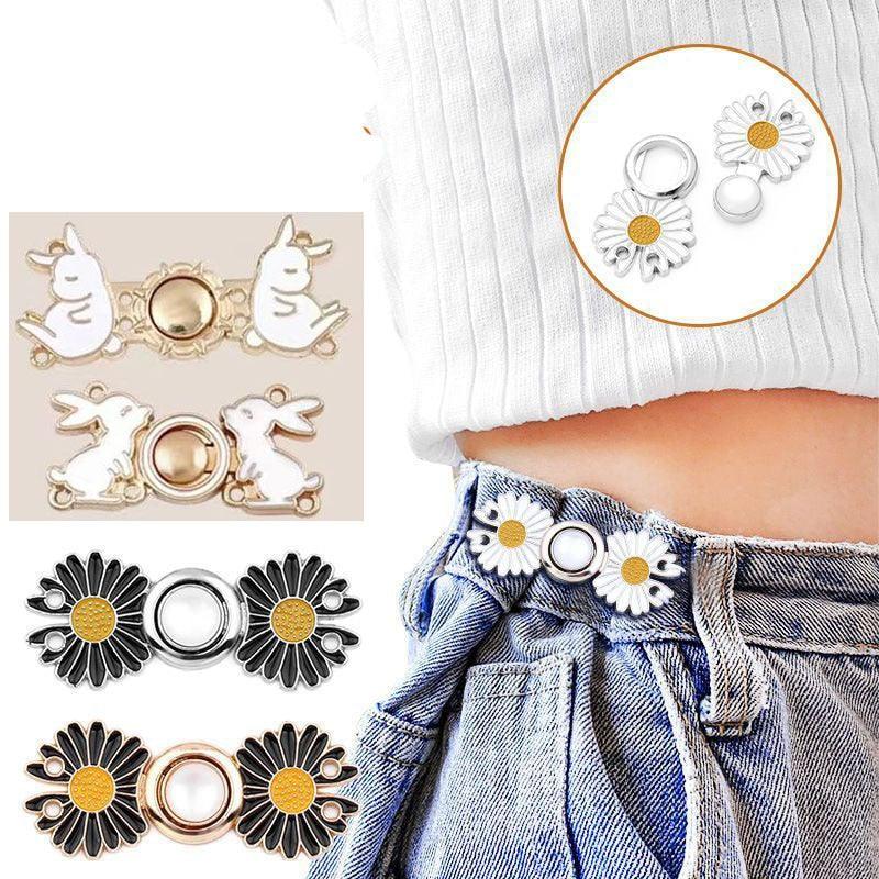 4 Sets Pant Waist Tightener Fashion Pants Clips Waist Tightener Sewing Buttons Pins for Jeans Dress Too Big Loose Adjustable  Button Pins Sewing Button Waist Tightener Clip Waist Adjuster Clips for Dresses Pants Jeans Stevvex