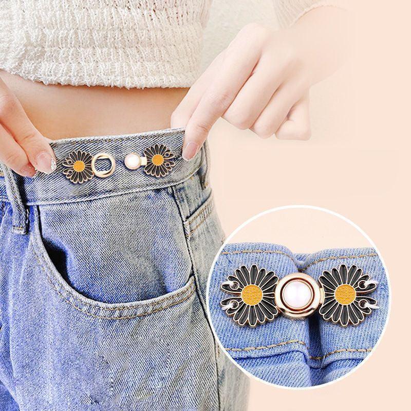 4 Sets Pant Waist Tightener Fashion Pants Clips Waist Tightener Sewing Buttons Pins for Jeans Dress Too Big Loose Adjustable  Button Pins Sewing Button Waist Tightener Clip Waist Adjuster Clips for Dresses Pants Jeans Stevvex