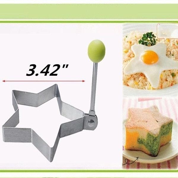 4 Style Stainless Steel Egg Shaper Pancake Mould Omelette Mold Heart Shape Frying Egg Cooking Tool Kitchen Accessories Gadget Stainless Steel Fried Egg Ring Mold Omelette Pancake Rings Cute Shape Egg Mold Cooking Tools Stevvex