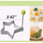 4 Style Stainless Steel Egg Shaper Pancake Mould Omelette Mold Heart Shape Frying Egg Cooking Tool Kitchen Accessories Gadget Stainless Steel Fried Egg Ring Mold Omelette Pancake Rings Cute Shape Egg Mold Cooking Tools Stevvex