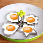 4 Style Stainless Steel Egg Shaper Pancake Mould Omelette Mold Heart Shape Frying Egg Cooking Tool Kitchen Accessories Gadget Stainless Steel Fried Egg Ring Mold Omelette Pancake Rings Cute Shape Egg Mold Cooking Tools Stevvex