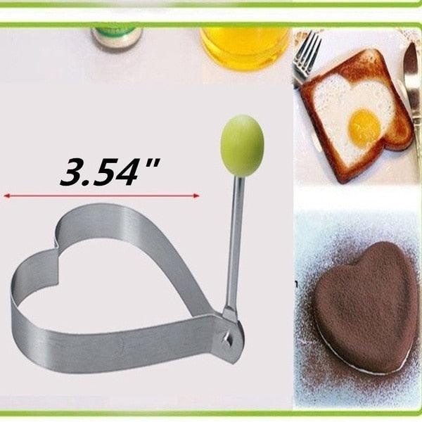 4 Style Stainless Steel Egg Shaper Pancake Mould Omelette Mold Heart Shape Frying Egg Cooking Tool Kitchen Accessories Gadget Stainless Steel Fried Egg Ring Mold Omelette Pancake Rings Cute Shape Egg Mold Cooking Tools Stevvex