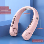 4000mAh Hanging Neck Fan USB Handheld Mute LED Digital Display Leafless Mini Electric Fan with LED Light 5 Gear Air Cooling Fans Digital Display Leafless Mini Electric Colorful Gear 5th Fan Stevvex