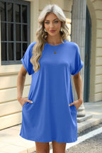 Short Sleeve Mini Dress with Pockets Casual & Stylish Everyday Wear