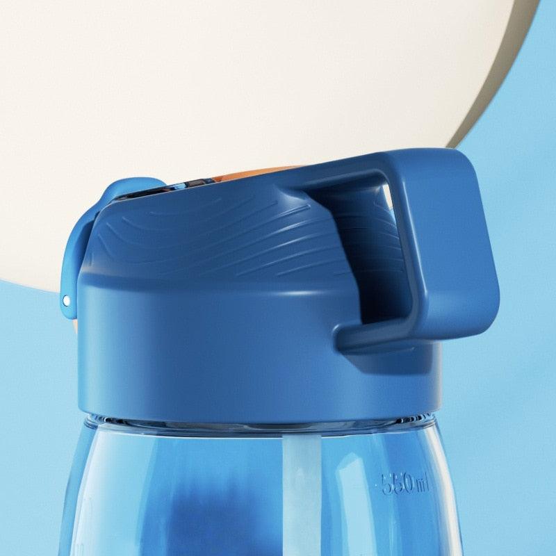 400ml/550ml High Quality  Material Kids Water Bottle With Straw Leak-Proof BPA Free Durable Plastic Drinking Bottle Cute Water Bottle with Sipper, Water Bottle for Kids Sipper Bottle for Kids - Anti-Leak Cartoon Kids Water Bottle for Kids Stevvex