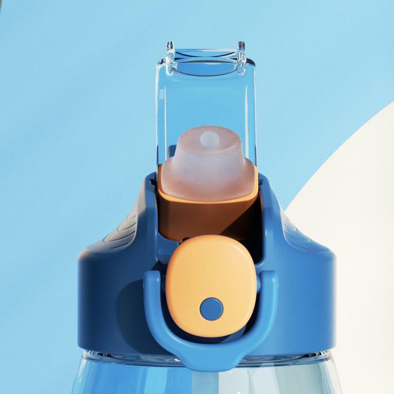 400ml/550ml High Quality  Material Kids Water Bottle With Straw Leak-Proof BPA Free Durable Plastic Drinking Bottle Cute Water Bottle with Sipper, Water Bottle for Kids Sipper Bottle for Kids - Anti-Leak Cartoon Kids Water Bottle for Kids Stevvex