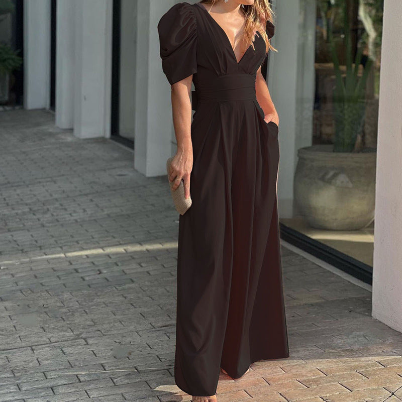 Fashion Elegant Plus Size Wide Legs Jumpsuit Pi-Mart