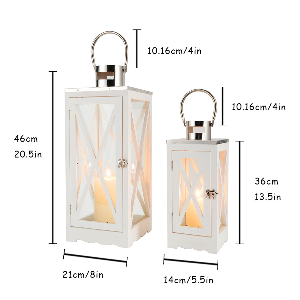 17.5''&24.5'' H Metal Decorative Candle Holders Rustic Hanging Lantern(Set of 2) Lootquake LLC