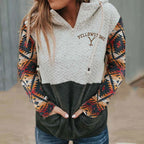 Sweet Print Zip-Up Hoodie - Loose Fit Casual Hooded Sweatshirt for Women (50-65cm Length)