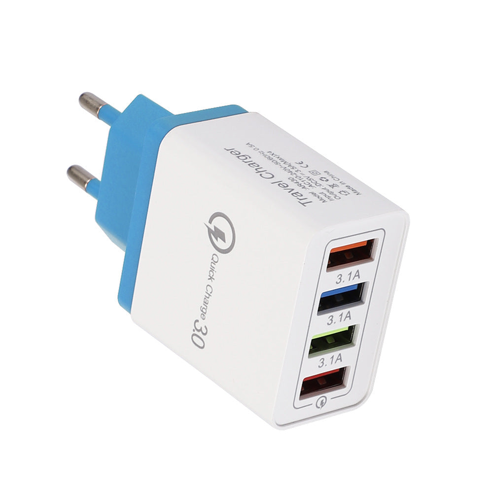 USB Charger Quick Charge 3.0 4 Phone Adapter For Tablet Portable Wall Mobile Charger Fast Charger Pi-Mart