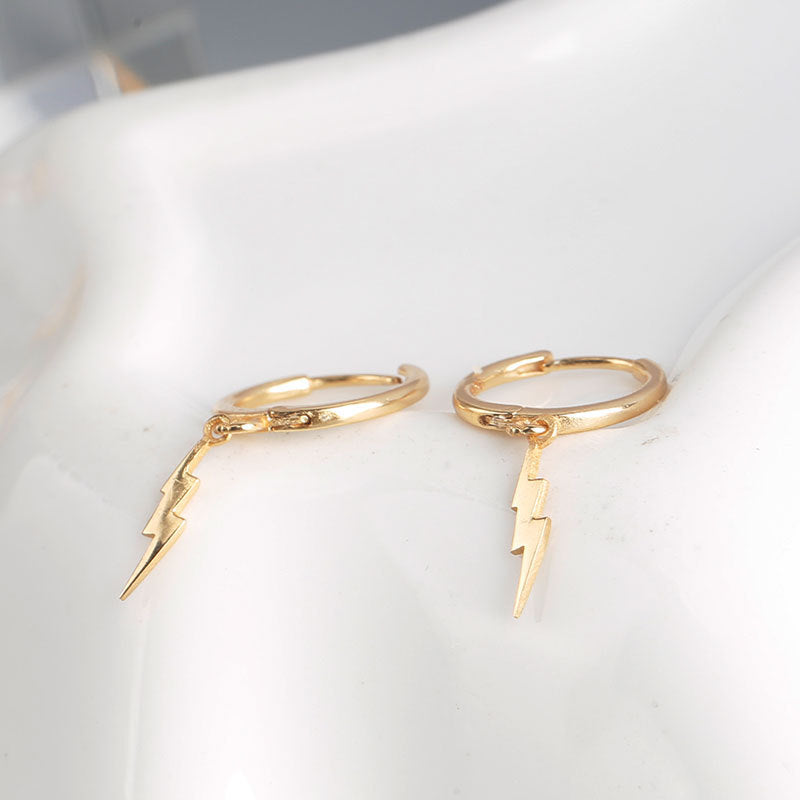 Lightning earrings female sterling silver tide earring temperament earring earrings Pi-Mart