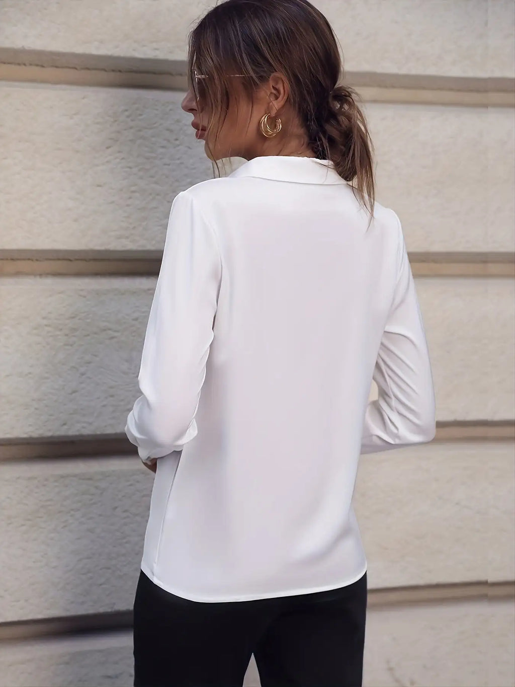 Fashionable Elegant Business Style Long Sleeve Shirt With Pearl Button - SJB-DIAMOND ELITES